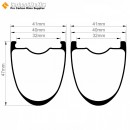 [Ultralight] 400g 700C 47x40mm Carbon Tubeless Gravel / CX / MTB / Beach Racer Wheels Rim